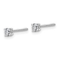 14K White Gold 0.25 Carat Lab Grown Diamond VS+ F+ Round Complete Four Prong Lightweight Screwback Stud Earrings view 2