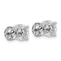 14K White Gold 4 Carat Lab Grown Diamond VS SI+ G+ Round Complete Four Prong Lightweight Screwback Stud Earrings view 3