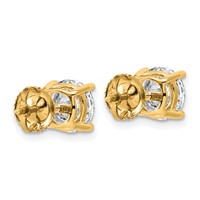 14K Yellow Gold 3 Carat Lab Grown Diamond VS SI+ G+ Round Complete Four Prong Lightweight Screwback Stud Earrings view 3