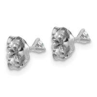 14K White Gold 0.10 Carat Lab Grown Diamond VS SI+ G+ Round Complete Three Prong Stud Earrings view 5