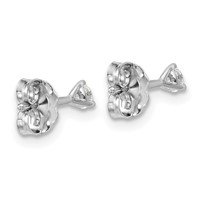 14K White Gold 0.17 Carat Lab Grown Diamond VS+ F+ Round Complete Three Prong Stud Earrings view 5