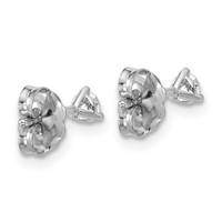 14K White Gold 0.20 Carat Lab Grown Diamond VS SI+ G+ Round Complete Three Prong Stud Earrings view 4