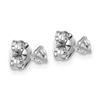 18K White Gold 0.25 Carat Lab Grown Diamond VS+ F+ Round Complete Three Prong Stud Earrings view 3
