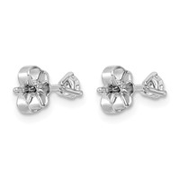 Platinum 0.25 Carat Lab Grown Diamond VS+ F+ Round Complete Three Prong Stud Earrings view 3