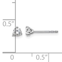 Platinum 0.25 Carat Lab Grown Diamond VS+ F+ Round Complete Three Prong Stud Earrings view 4