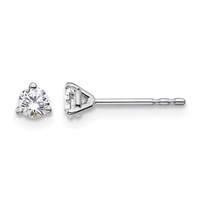Platinum 0.25 Carat Lab Grown Diamond VS+ F+ Round Complete Three Prong Stud Earrings view 1