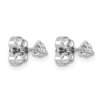 14K White Gold 0.25 Carat Certified Lab Grown Diamond VS+ F+ Round Complete Three Prong Stud Earrings view 4