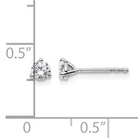 Platinum 0.33 Carat Lab Grown Diamond VS+ F+ Round Complete Three Prong Stud Earrings view 4