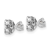 14K White Gold 0.33 Carat Certified Lab Grown Diamond VS+ F+ Round Complete Three Prong Stud Earrings view 4