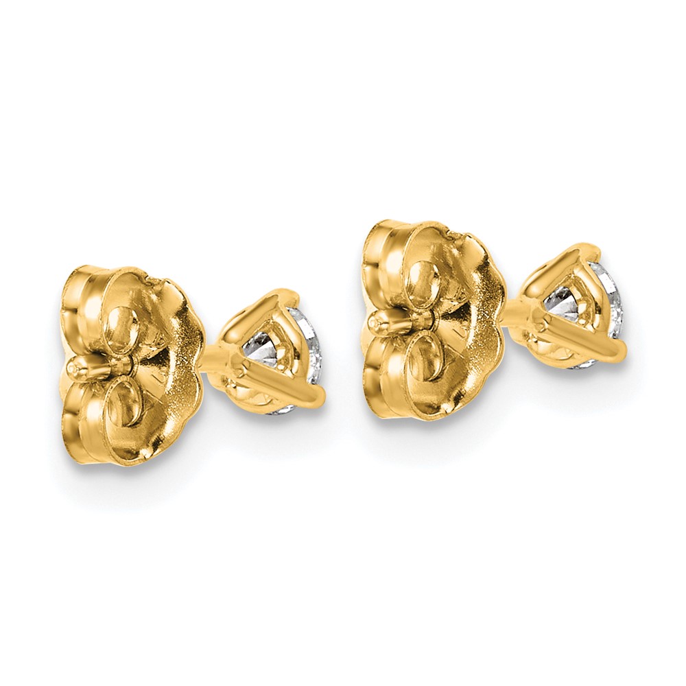 14k 1/3 carat Lab Grown Diamond VS/SI+ G+ Round Complete Three Prong Stud Earrings (EM1007-033-LG)