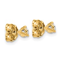 14K Yellow Gold 0.33 Carat Certified Lab Grown Diamond VS SI+ G+ Round Complete Three Prong Stud Earrings view 4
