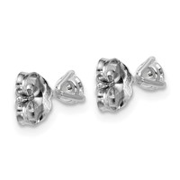 14K White Gold 0.38 Carat Lab Grown Diamond VS+ F+ Round Complete Three Prong Stud Earrings view 4
