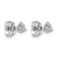 Platinum 0.50 Carat Lab Grown Diamond VS+ F+ Round Complete Three Prong Stud Earrings view 3