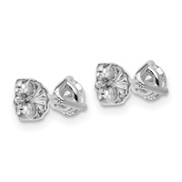 14K White Gold 0.62 Carat Certified Lab Grown Diamond VS+ F+ Round Complete Three Prong Stud Earrings view 4