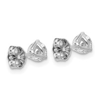 18K White Gold 0.75 Carat Lab Grown Diamond VS+ F+ Round Complete Three Prong Stud Earrings view 3