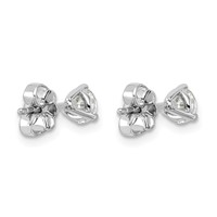 Platinum 0.75 Carat Certified Lab Grown Diamond VS+ F+ Round Complete Three Prong Stud Earrings view 3
