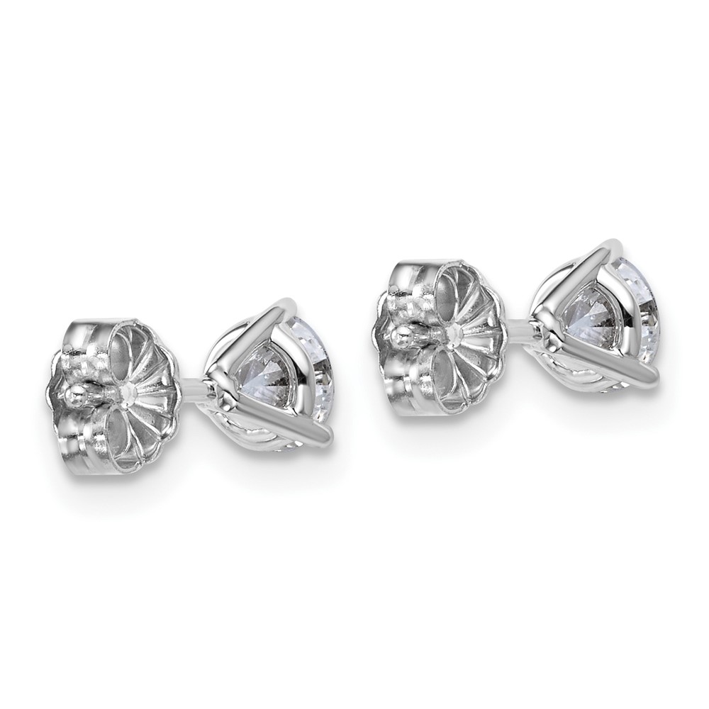 14k White Gold 7/8 ctw Lab Grown Diamond VS+ F+ Round 3 Prong Heavy Wt. Stud Earrings (EM1007-087-WLD)