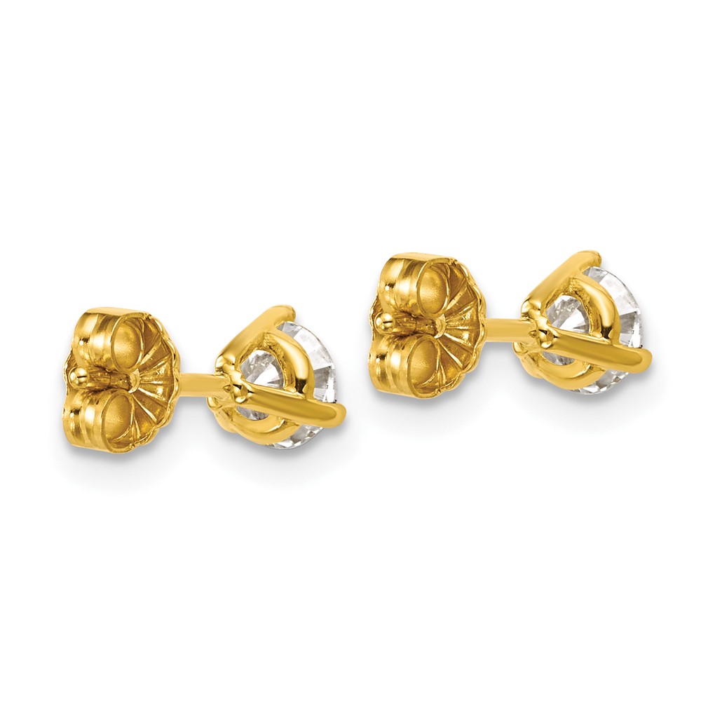 14k Yellow Gold 7/8 ctw Lab Grown Diamond VS/SI+ G+ Round 3 Prong Heavy Wt. Stud Earrings (EM1007-087-LG)