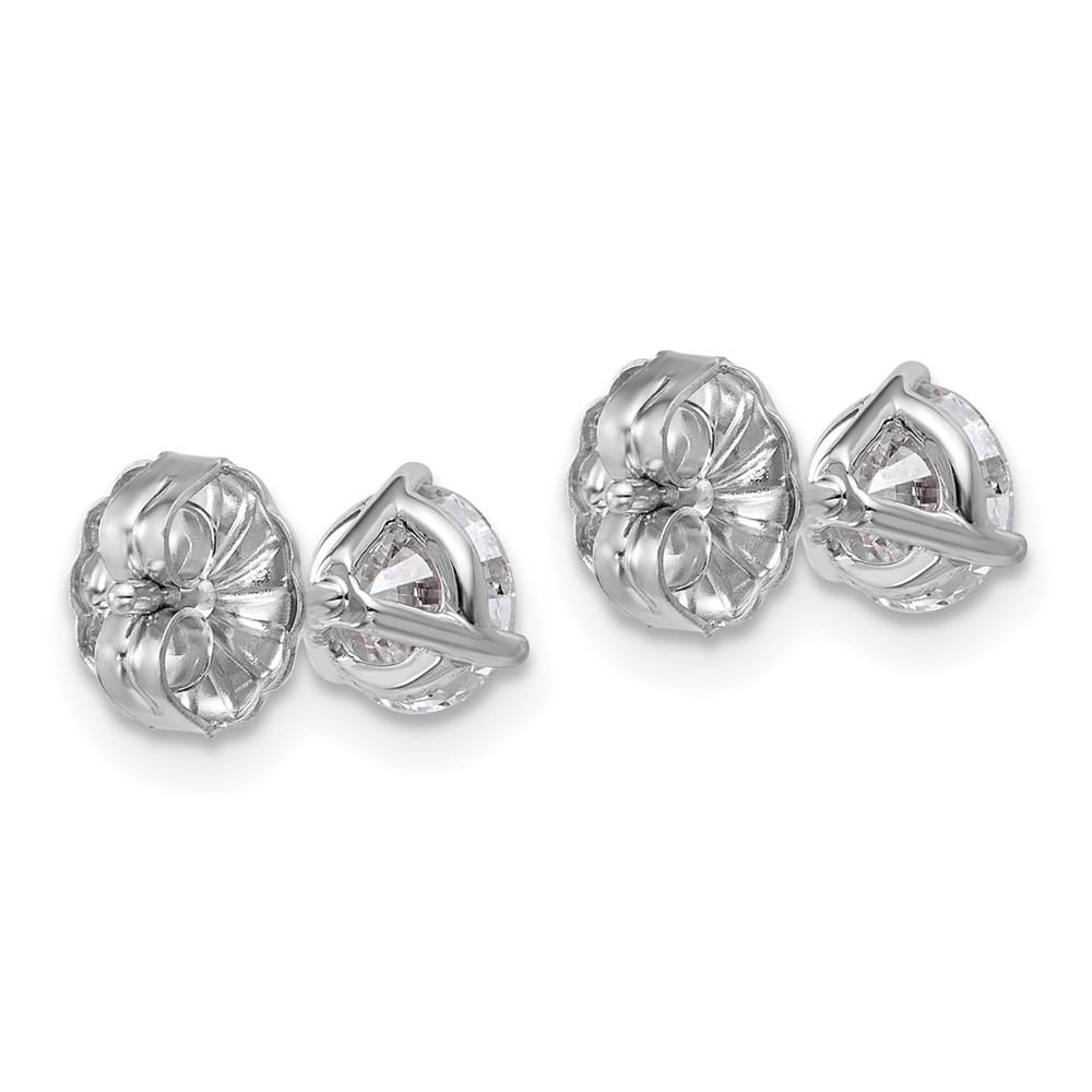 14k White Gold 1 1/4 ctw Lab Grown Diamond VS+ F+ Round 3 Prong Heavy Wt. Stud Earrings (EM1007-125-WLD)