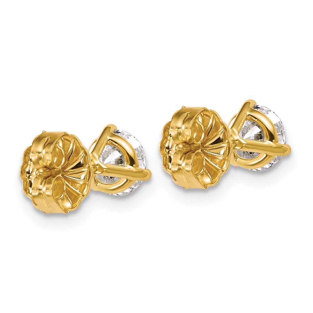 14k Yellow Gold 1 1/4 ctw Lab Grown Diamond VS+ F+ Round 3 Prong Heavy Wt. Stud Earrings (EM1007-125-LD)