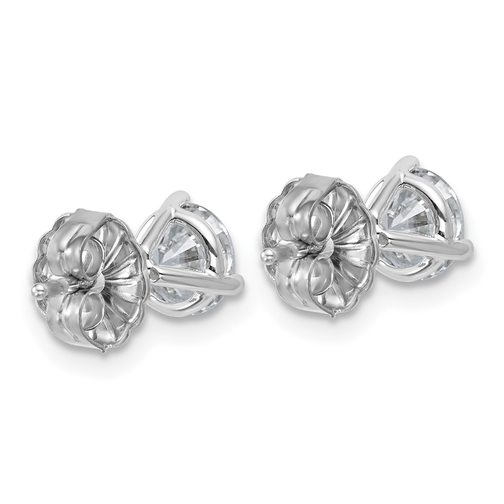 14k White Gold 1 3/8 ctw Lab Grown Diamond VS+ F+ Round 3 Prong Heavy Wt. Stud Earrings (EM1007-140-WLD)