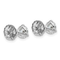 18K White Gold 1.50 Carat Certified Lab Grown Diamond VS+ F+ Round Complete Three Prong Stud Earrings view 3