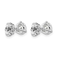 Platinum 1.50 Carat Certified Lab Grown Diamond VS+ F+ Round Complete Three Prong Stud Earrings view 3