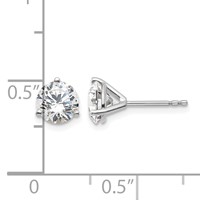 Platinum 1.50 Carat Certified Lab Grown Diamond VS+ F+ Round Complete Three Prong Stud Earrings view 4