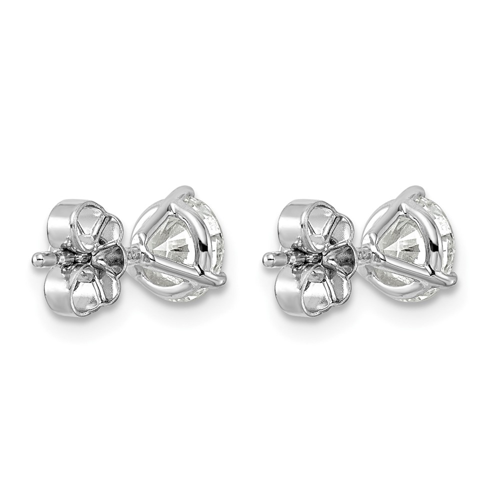 14k 1 1/2 carat Certified Lab Grown Diamond VS/SI+ G+ Round Complete Three Prong Screwback Stud Earrings (EM1007-150-WLG)