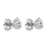 14K White Gold 1.50 Carat Lab Grown Diamond VS+ F+ Round Complete Three Prong Stud Earrings view 4
