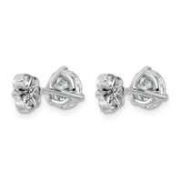 Platinum 2 Carat Lab Grown Diamond VS+ F+ Round Complete Three Prong Stud Earrings view 3