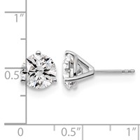 18K White Gold 4 Carat Certified Lab Grown Diamond VS+ F+ Round Complete Three Prong Stud Earrings view 4