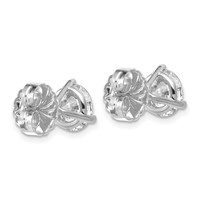 Platinum 4 Carat Lab Grown Diamond VS+ F+ Round Complete Three Prong Stud Earrings view 3