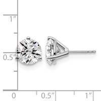 18K White Gold 5 Carat Lab Grown Diamond VS+ F+ Round Complete Three Prong Stud Earrings view 4