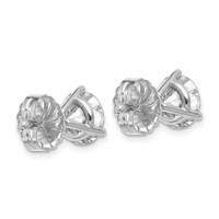Platinum 5 Carat Lab Grown Diamond VS+ F+ Round Complete Three Prong Stud Earrings view 3