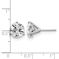 Platinum 5 Carat Lab Grown Diamond VS+ F+ Round Complete Three Prong Stud Earrings view 4