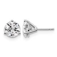 Platinum 5 Carat Lab Grown Diamond VS+ F+ Round Complete Three Prong Stud Earrings view 1