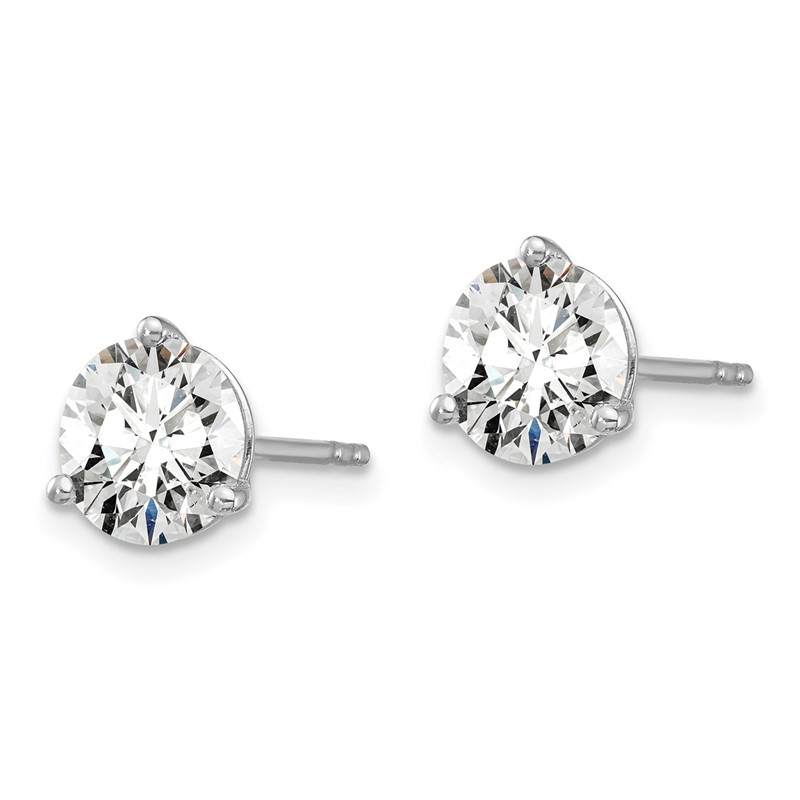 14k White Gold 6 ctw Lab Grown Diamond VS/SI+ G+ Round 3 Prong Heavy Wt. Stud Earrings