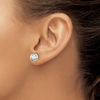14K Yellow Gold 6 Carat Lab Grown Diamond VS SI+ G+ Round Complete Three Prong Stud Earrings view 3