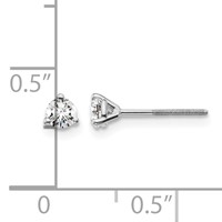 18K White Gold 0.25 Carat Certified Lab Grown Diamond VS+ F+ Round Complete Three Prong Screwback Stud Earrings view 4