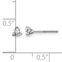 Platinum 0.25 Carat Lab Grown Diamond VS+ F+ Round Complete Three Prong Screwback Stud Earrings view 4