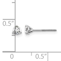 14K White Gold 0.25 Carat Certified Lab Grown Diamond VS SI+ G+ Round Complete Three Prong Screwback Stud Earrings view 5
