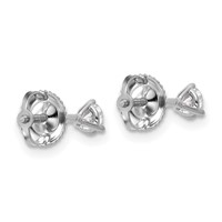 Platinum 0.33 Carat Lab Grown Diamond VS+ F+ Round Complete Three Prong Screwback Stud Earrings view 3