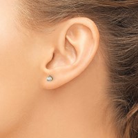 14K Yellow Gold 0.33 Carat Lab Grown Diamond VS SI+ G+ Round Complete Three Prong Screwback Stud Earrings view 3