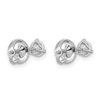 14K White Gold 0.50 Carat Certified Lab Grown Diamond VS+ F+ Round Complete Three Prong Screwback Stud Earrings view 4