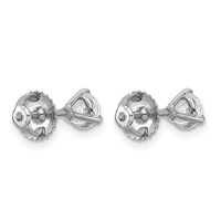Platinum 0.75 Carat Certified Lab Grown Diamond VS+ F+ Round Complete Three Prong Screwback Stud Earrings view 3