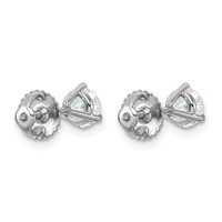 Platinum 1 Carat Lab Grown Diamond VS+ F+ Round Complete Three Prong Screwback Stud Earrings view 3