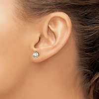 14K Yellow Gold 1 Carat Certified Lab Grown Diamond VS SI+ G+ Round Complete Three Prong Screwback Stud Earrings view 3