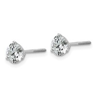 18K White Gold 1.50 Carat Certified Lab Grown Diamond VS+ F+ Round Complete Three Prong Screwback Stud Earrings view 2