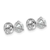 14K White Gold 1.50 Carat Lab Grown Diamond VS SI+ G+ Round Complete Three Prong Screwback Stud Earrings view 4